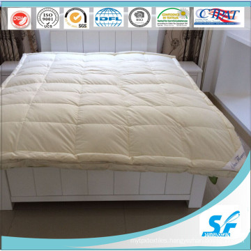 Double Layer Down and Feather Mattress Topper and Mattress Protector